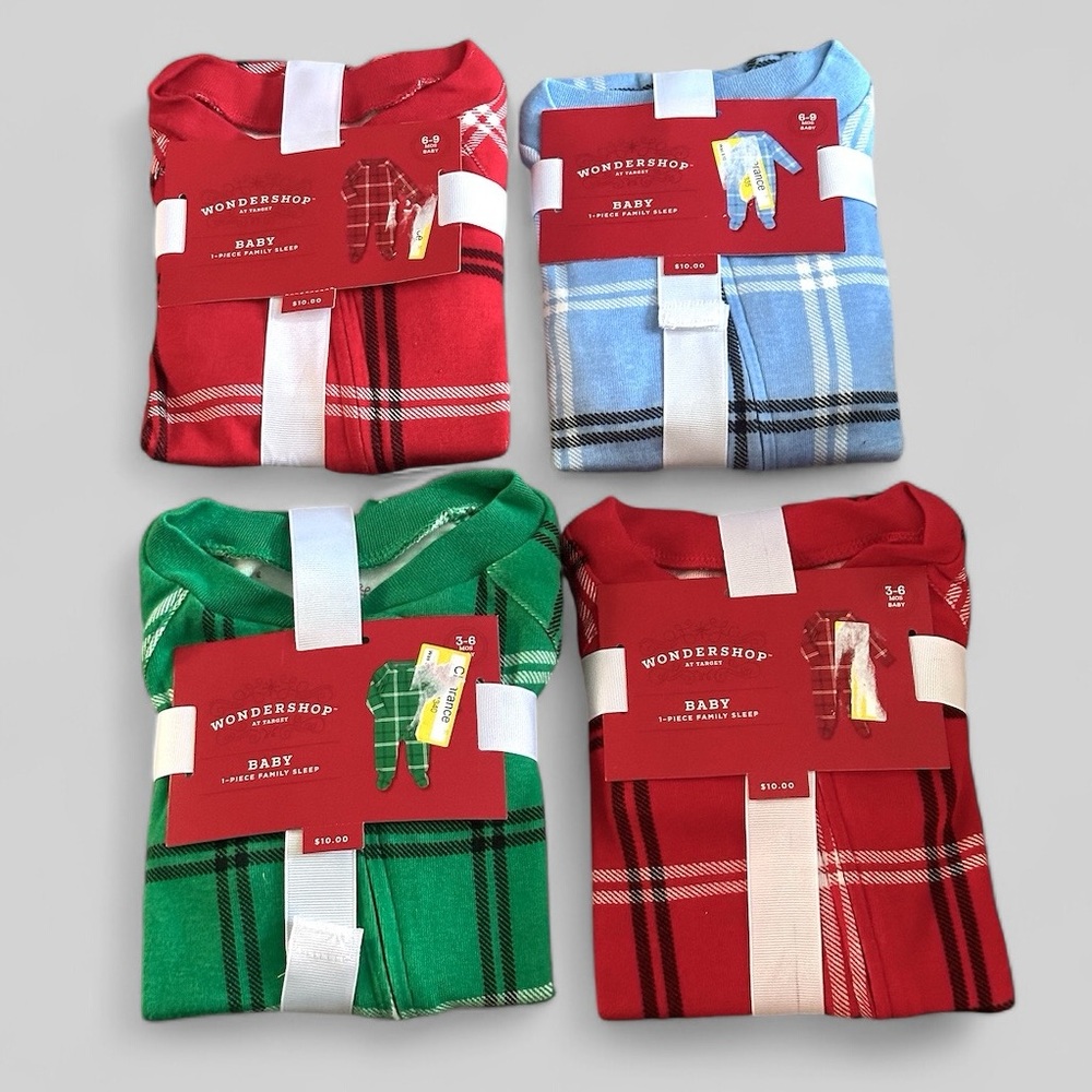 NWT Infant Wondershop Footer Sleepers Lot of‎ (4) size 3-6 6-9 Months